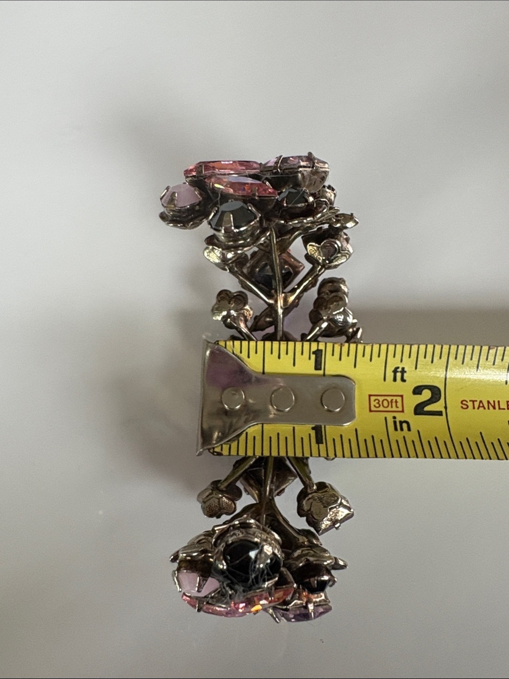 Vintage Sorrelli Pink and Black Crystal Cuff Bracelet - Picture 11 of 14